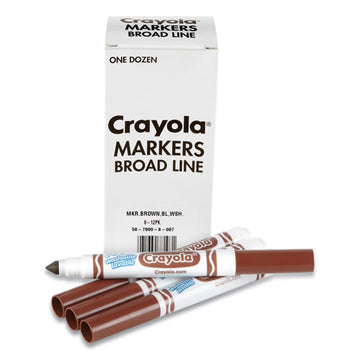 Crayola® Broad Line Washable Markers, Broad Bullet Tip, Brown, 12-box freeshipping - TVN Wholesale